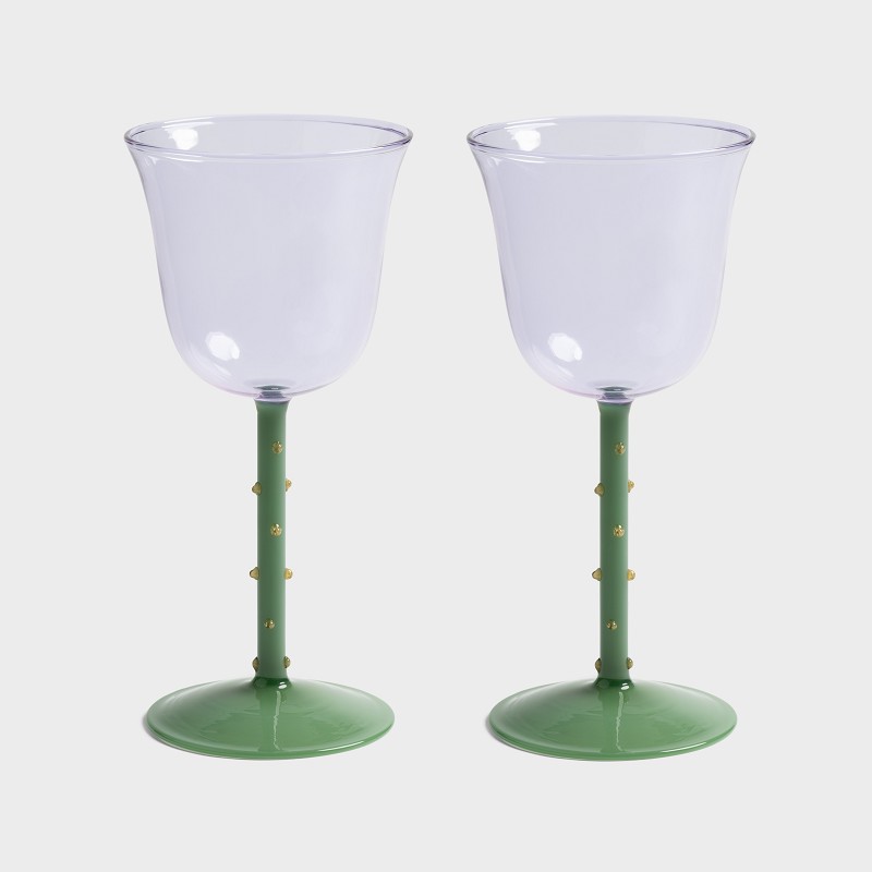 Vinglas Dot lila 2-p, Klevering