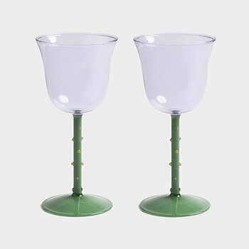 Vinglas Dot lila 2-p, Klevering