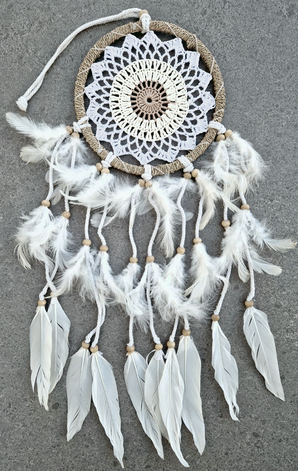  Drömfångare - Makramé och virkat, 16cm - 2