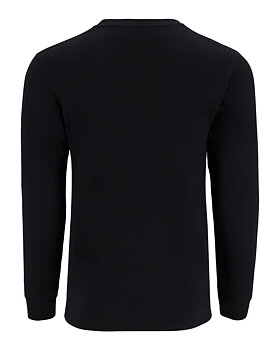 Simms Logo Shirt LS -Jet Black  (Orange logo)