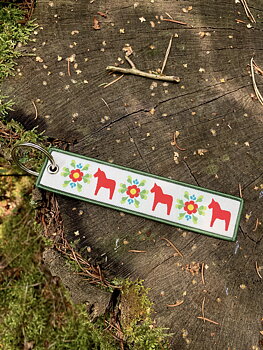 Nyckelring vävt band DALAHÄST