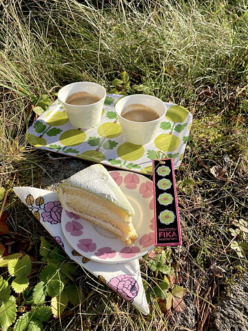 Nyckelring vävt band FIKA PRINSESSTÅRTA