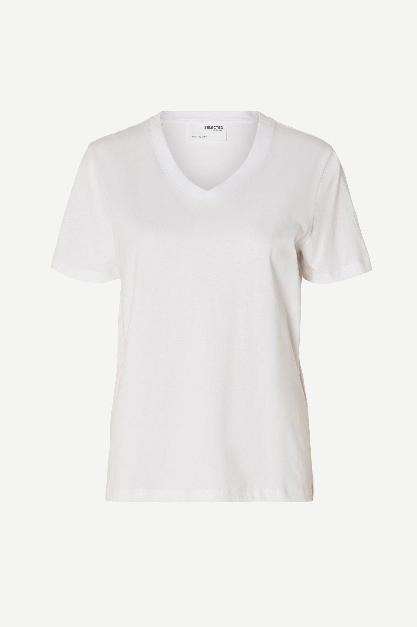 Selected Femme V-neck Classic T-shirt White