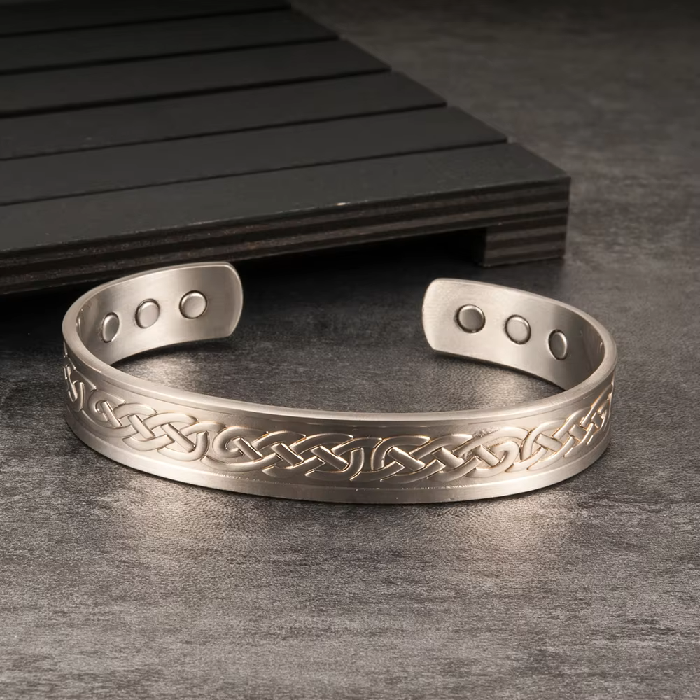 Magnetarmband i koppar med Antik Silverplätering - 2