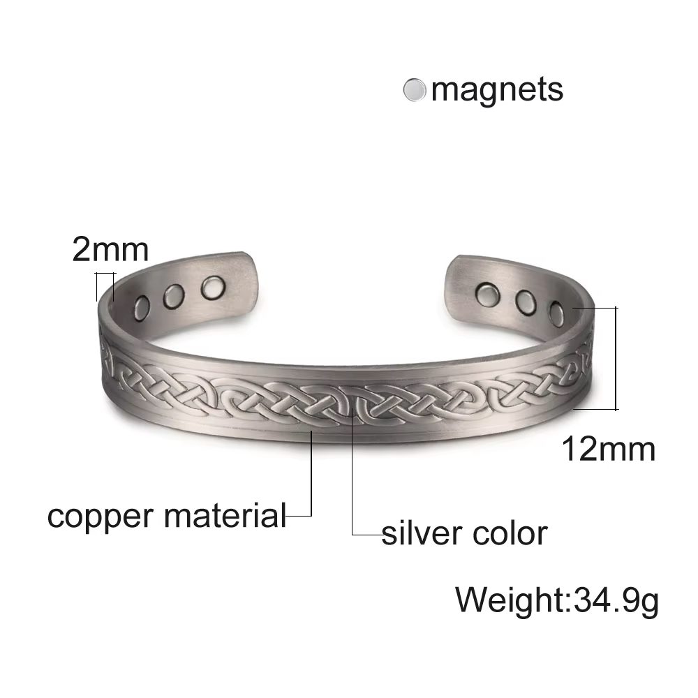 Magnetarmband i koppar med Antik Silverplätering - 3