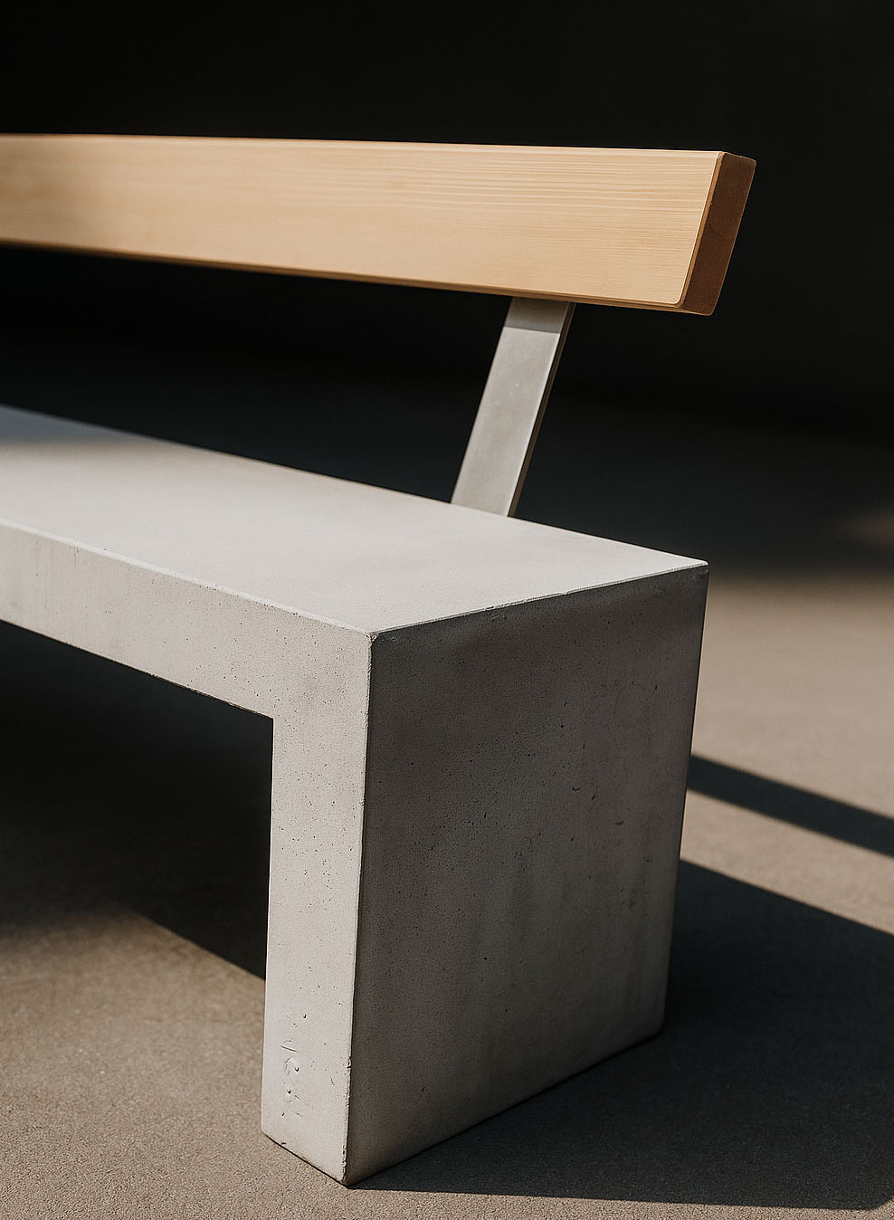 Parksofa - Betongbenk Ryggstøtte Tykk Humle - 3