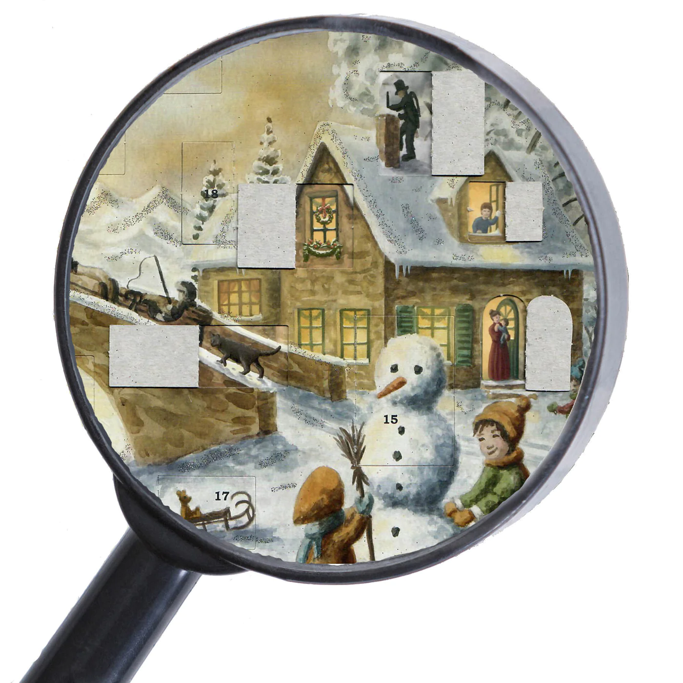 German Advent Calendar A3 White Christmas - Bridge - 4
