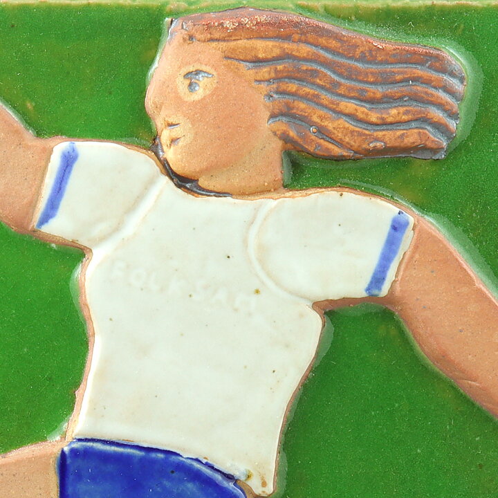 Lisa Larson (Damfotboll 1979) Wall Plaque with Soccer Player 22 cm <with Box>