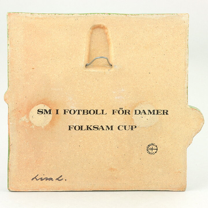 Lisa Larson (Damfotboll 1979) Wall Plaque with Soccer Player 22 cm <with Box>