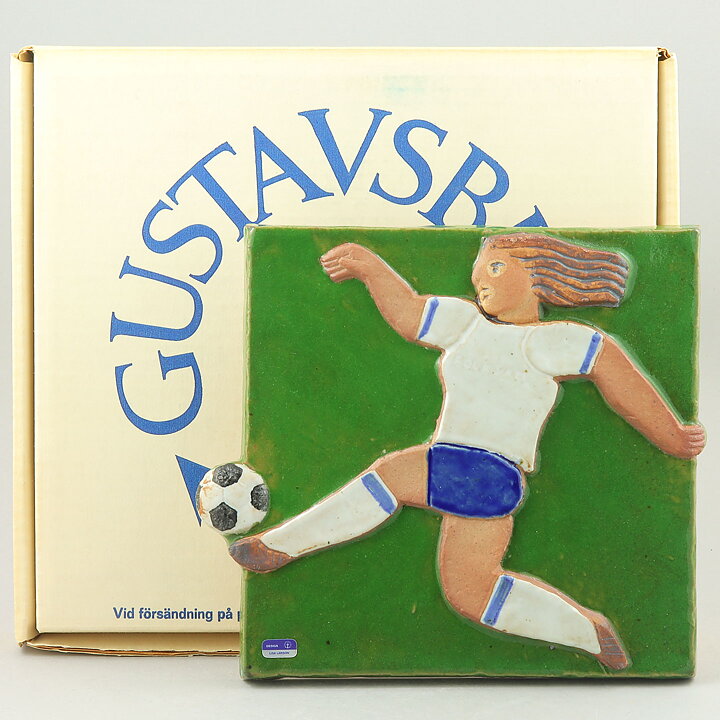 Lisa Larson (Damfotboll 1979) Wall Plaque with Soccer Player 22 cm <with Box>