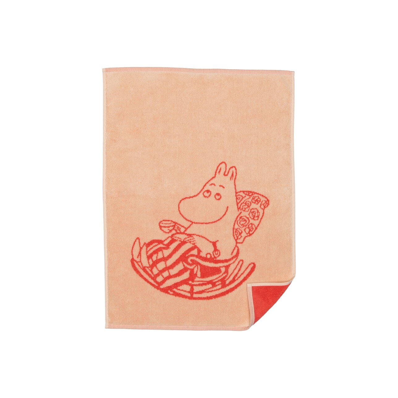 Mumin handduk 30x50 cm - Muminmamma, persika