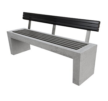 Parksofa - Betongbenk Ryggstøtte Tykk Hortensia 160x40x45cm