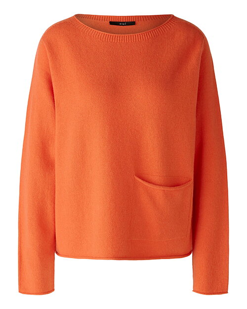 Jumper ullblandning ficka fram orange-röd - 6