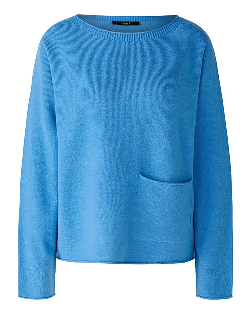 Jumper ullblandning ficka fram kornblå - 6