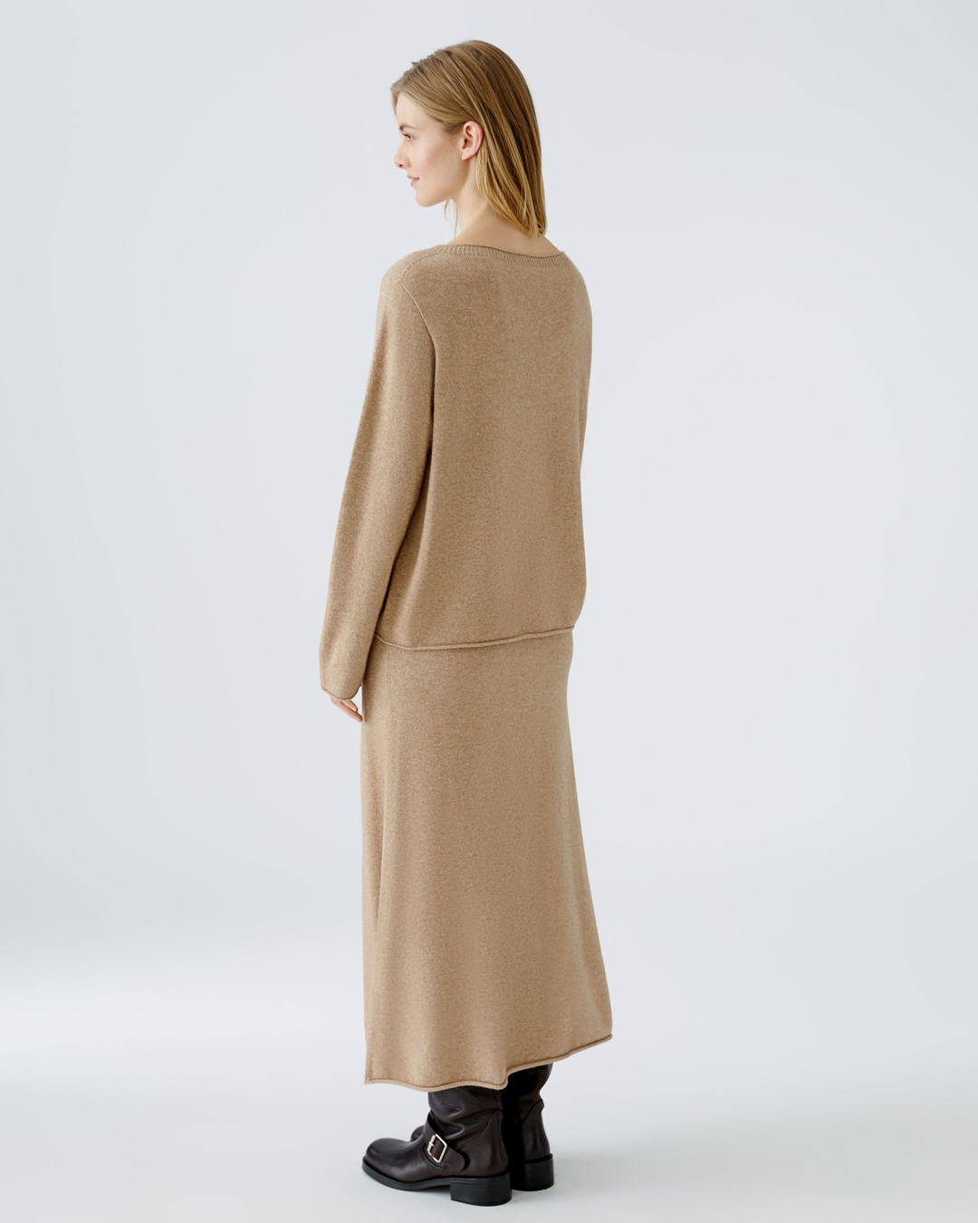 Jumper ullblandning ficka fram beige - 2