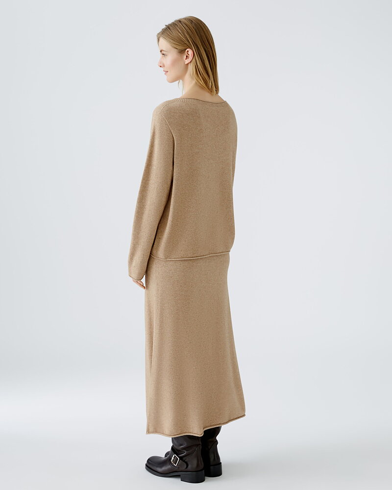 Jumper ullblandning ficka fram beige
