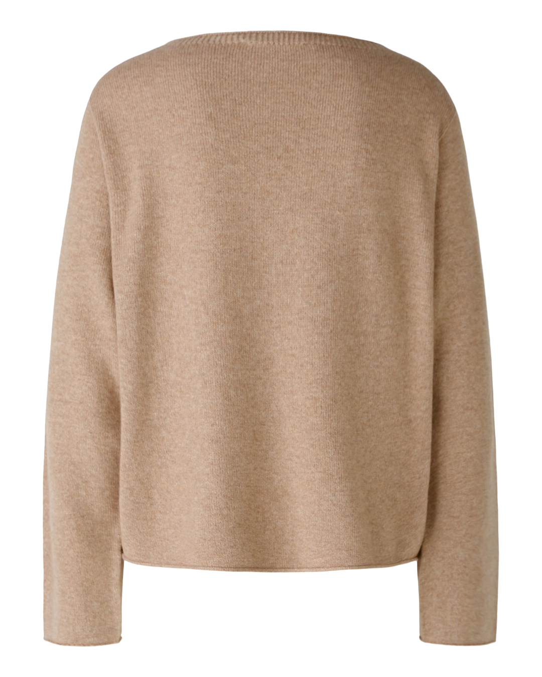 Jumper ullblandning ficka fram beige - 5