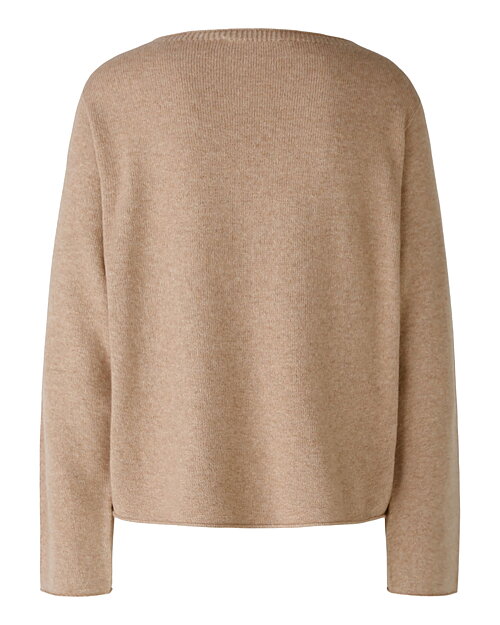 Jumper ullblandning ficka fram beige - 5