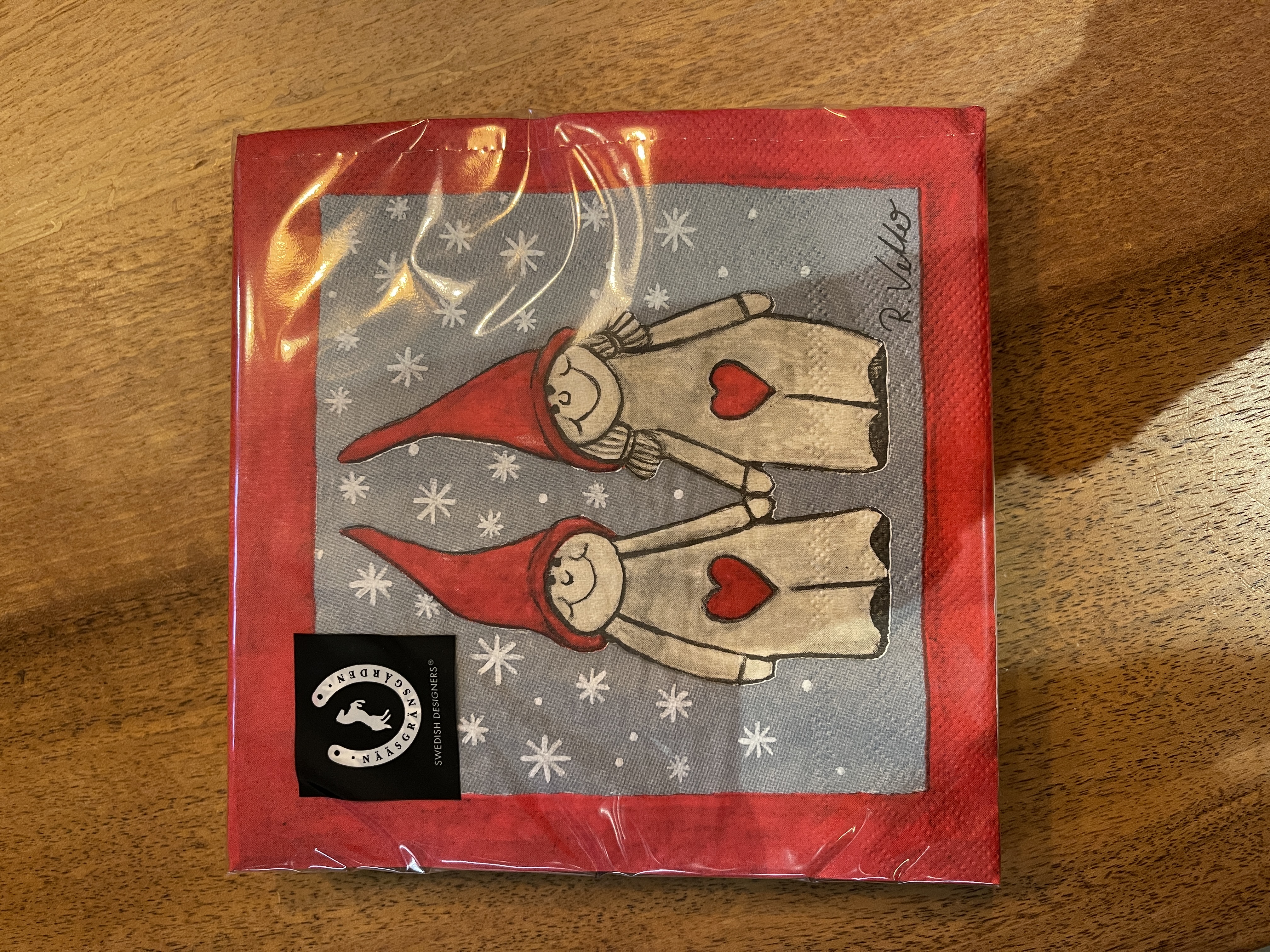 Serviette Tittut Santa, rot