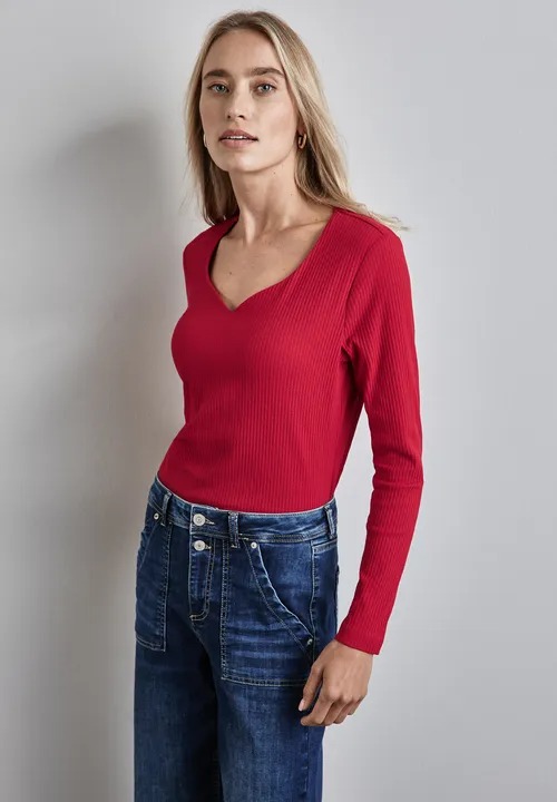 LTD QR Heart Shape Rib - Autumn Red - Street One