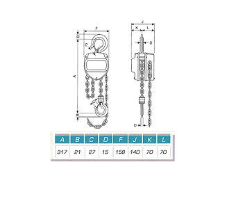 Kättingtelfrar / 1000 - 2000 kg / 6 m