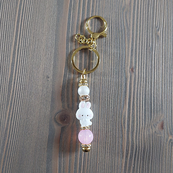 Pärlnyckelring - Kanin-bling