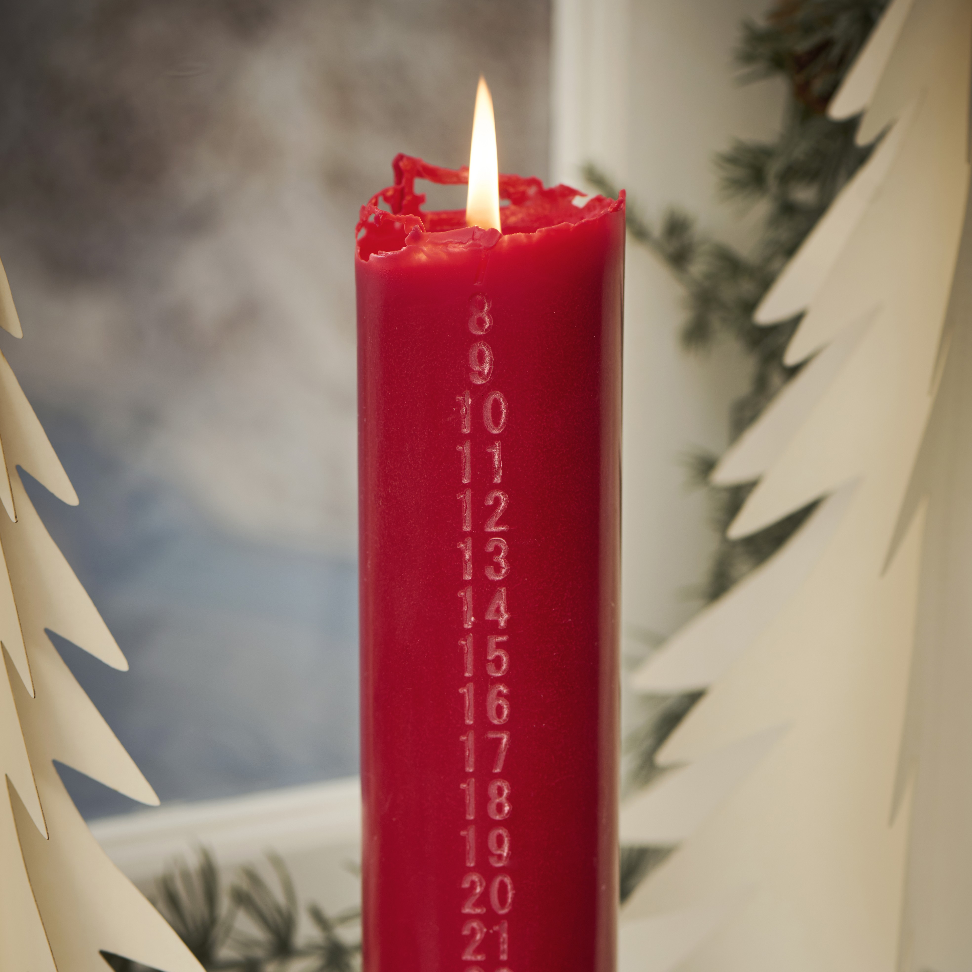 Kalenderljus Ø6 cm - Rött
