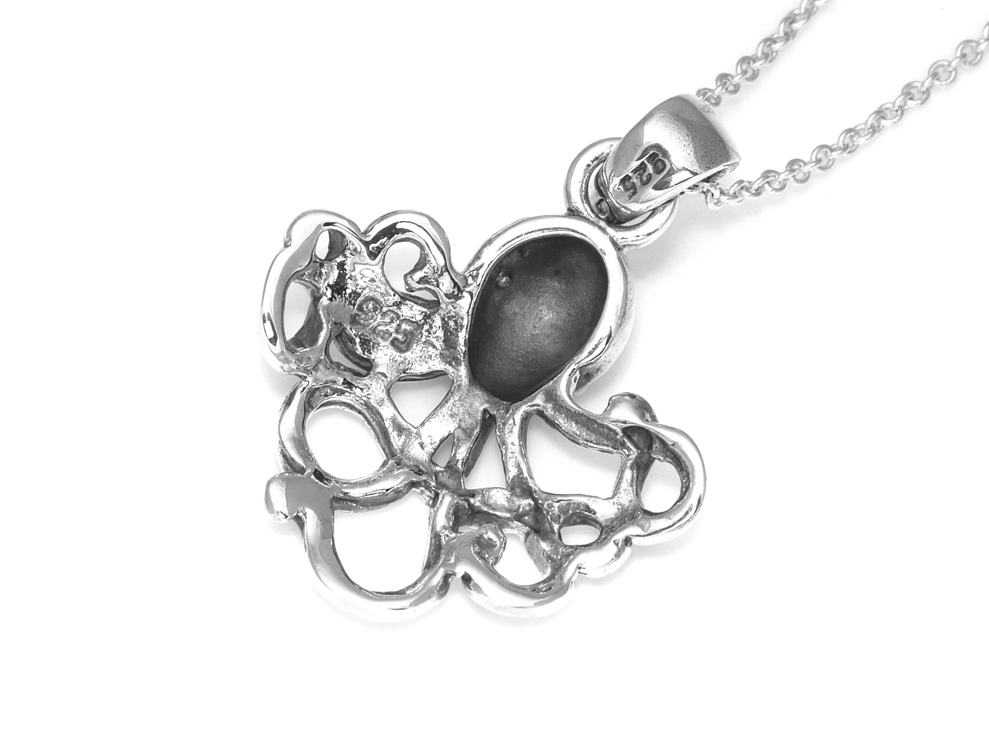 Bläckfisk Halsband i Äkta 925 Silver, Cthulhu Hänge, Tentakel Accessoar, Djur Smycke - 3