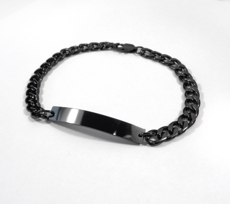 Black Figaro personligt armbånd med indgravering - Rustfrit stål - 2