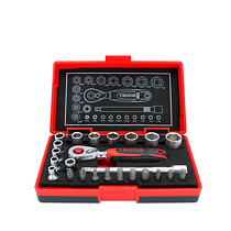 Dopsleutelset 1/4" 24 stuks, Tecos