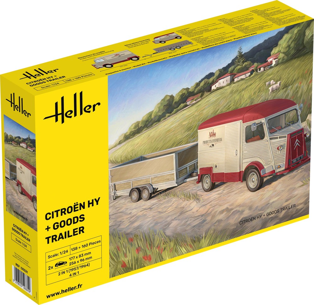 1//24 Citroen HY + Goods Trailer