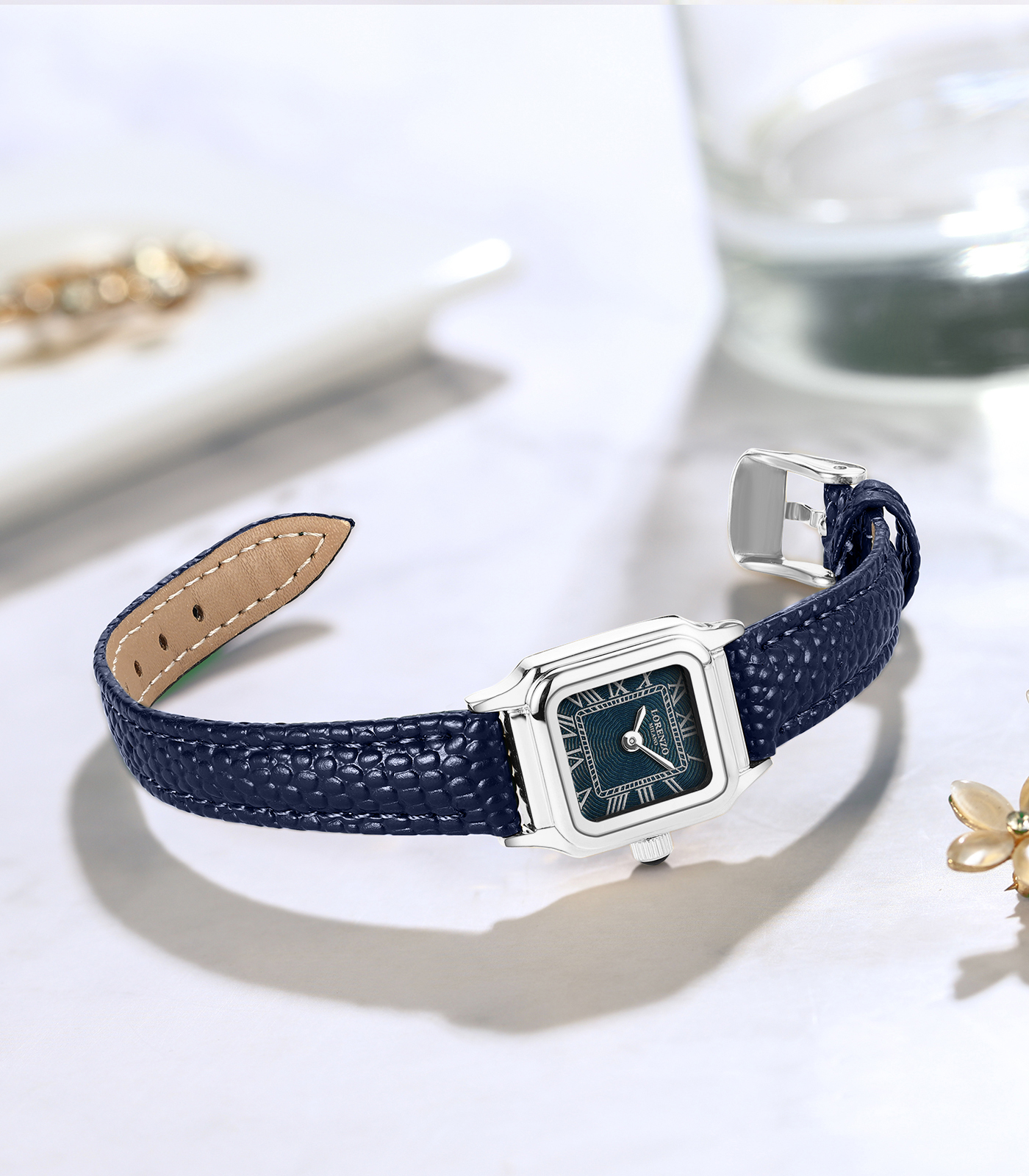 Lorenzo Vanessa Cuoio Argento Blu - 7