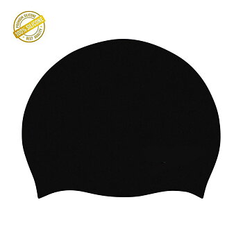 Swimming child cap Solid Silicon Black