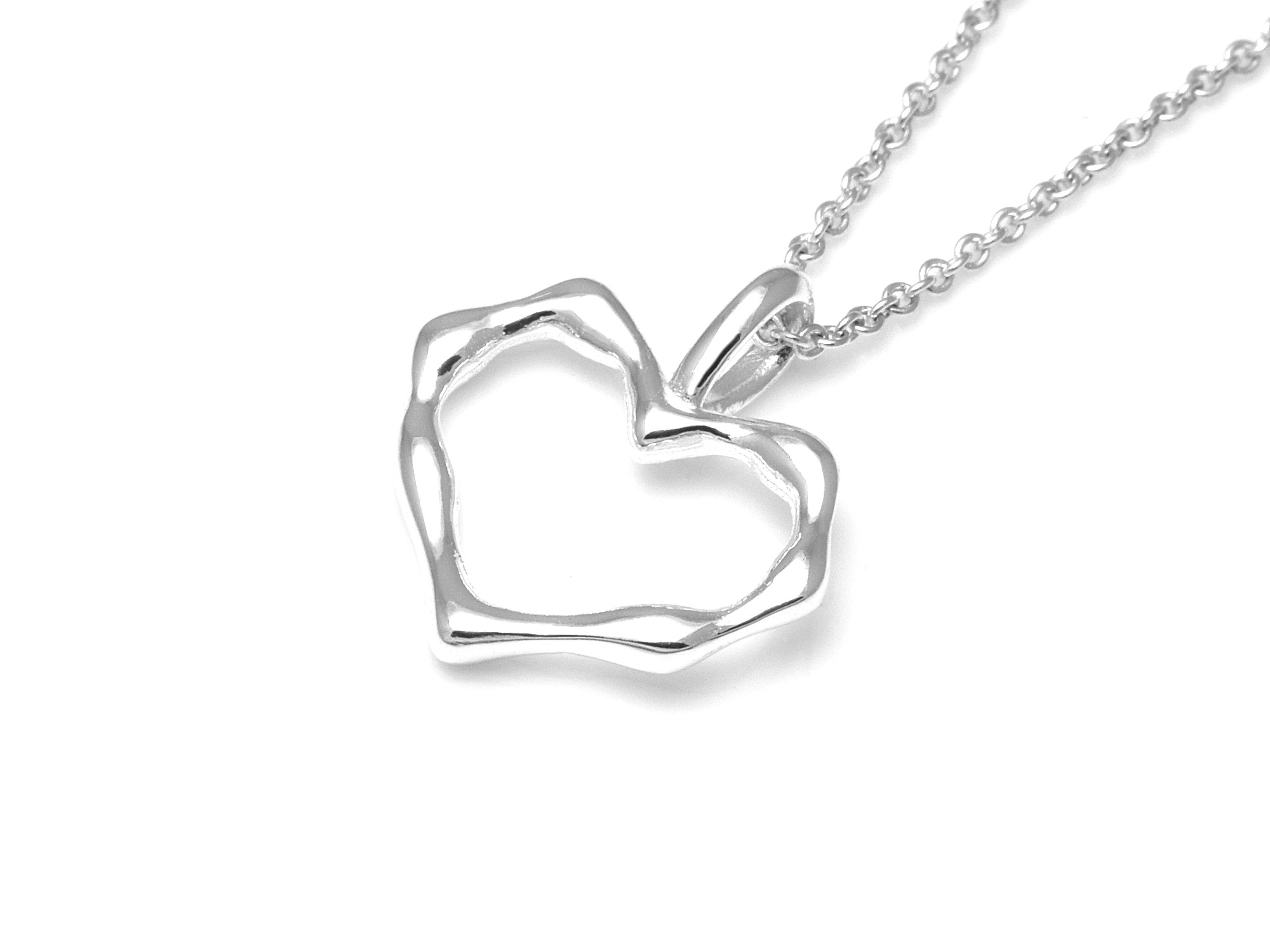 Hjärta Halsband i Äkta 925 Silver, Kärlekssymbol Hänge, Kärleksgåva Accessoar, Kärlek Smycke - 3