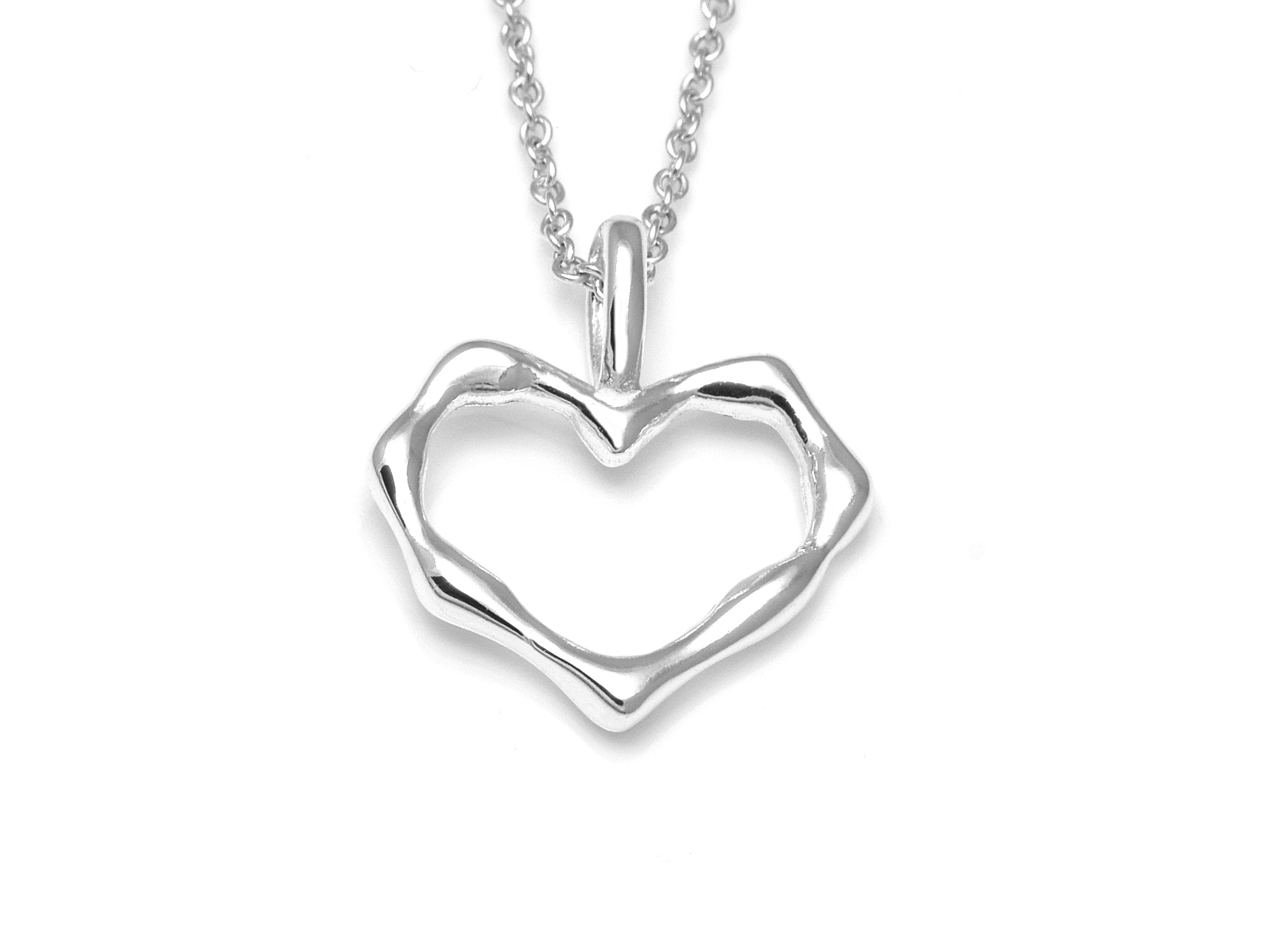 Hjärta Halsband i Äkta 925 Silver, Kärlekssymbol Hänge, Kärleksgåva Accessoar, Kärlek Smycke - 2
