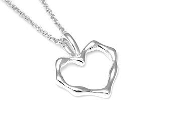 Hjärta Halsband i Äkta 925 Silver, Kärlekssymbol Hänge, Kärleksgåva Accessoar, Kärlek Smycke