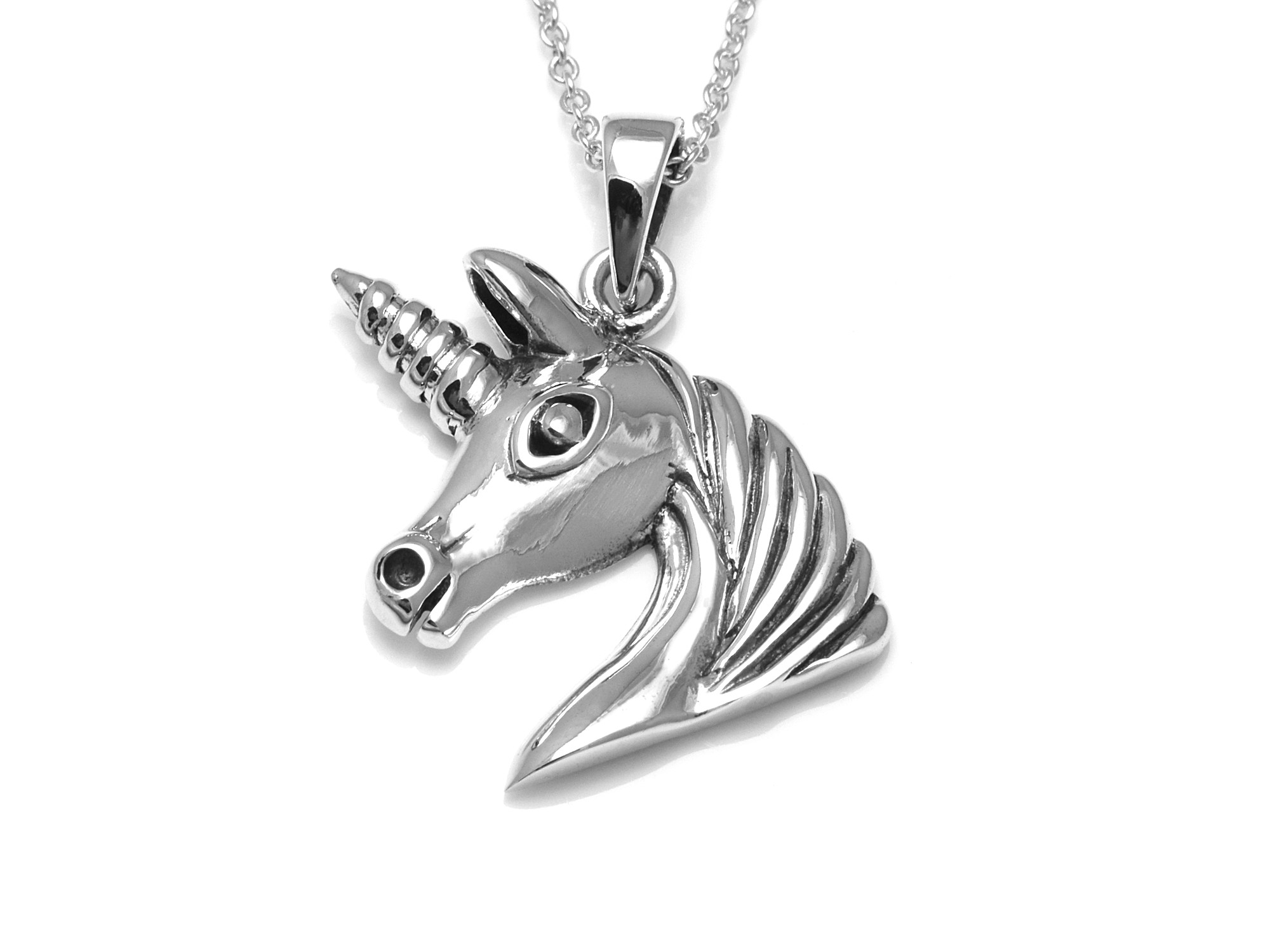 Enhörning Halsband i Äkta 925 Silver, Sagohäst Hänge, Mytologi Accessoar, Fantasy Smycke - 2