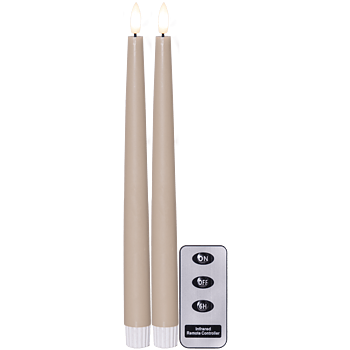 LED Antikljus Beige 2-pack Flamme Slim