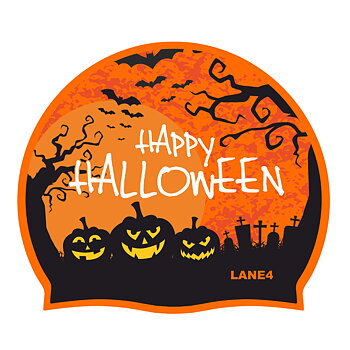 Swim cap with cool print  HALLOWEEN!