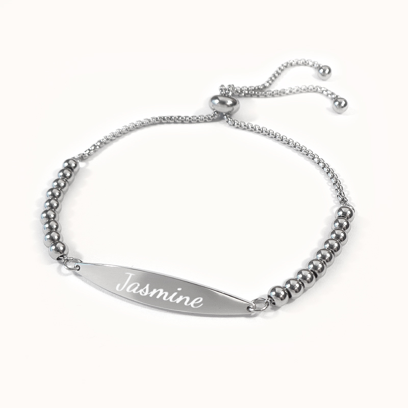 Stillanlegt, sérsniðið, áletrunarskrautt armbönd - Ryðfrítt stál