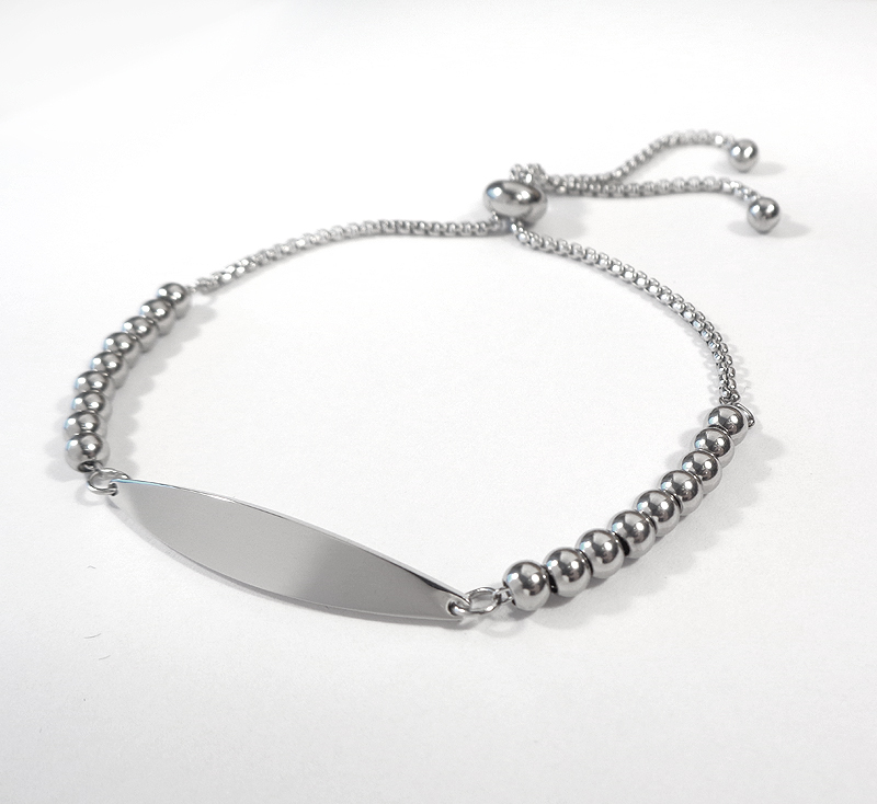 Stillanlegt, sérsniðið, áletrunarskrautt armbönd - Ryðfrítt stál - 2