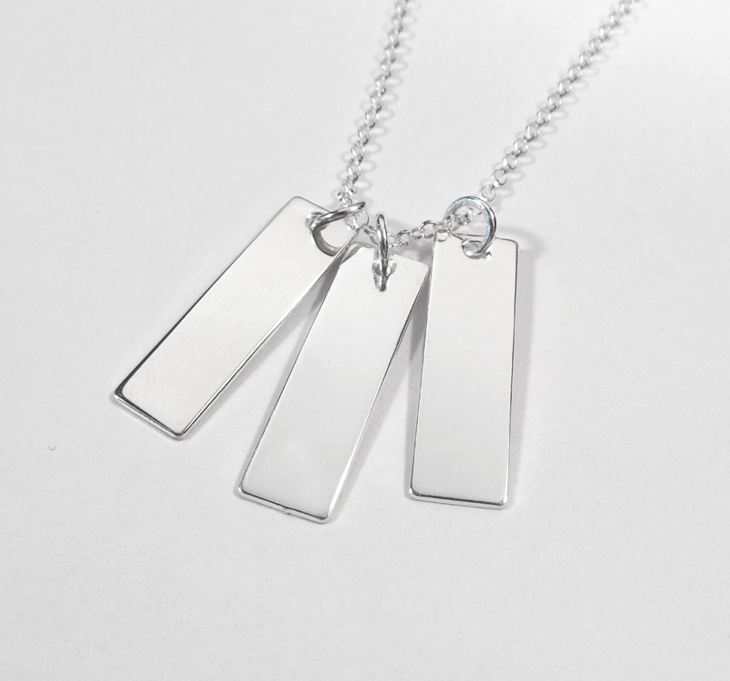 Kolme Dogtags , kaulakoru kaiverruksella - Hopea - 2