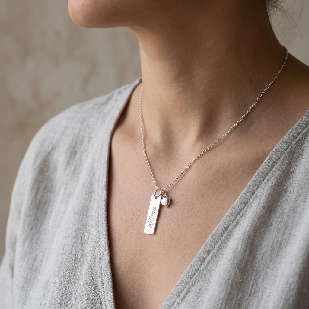Dogtag, Barn halsband med gravyr - Silver - 3