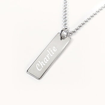 Dogtag, Halskjede med gravering - Sølv
