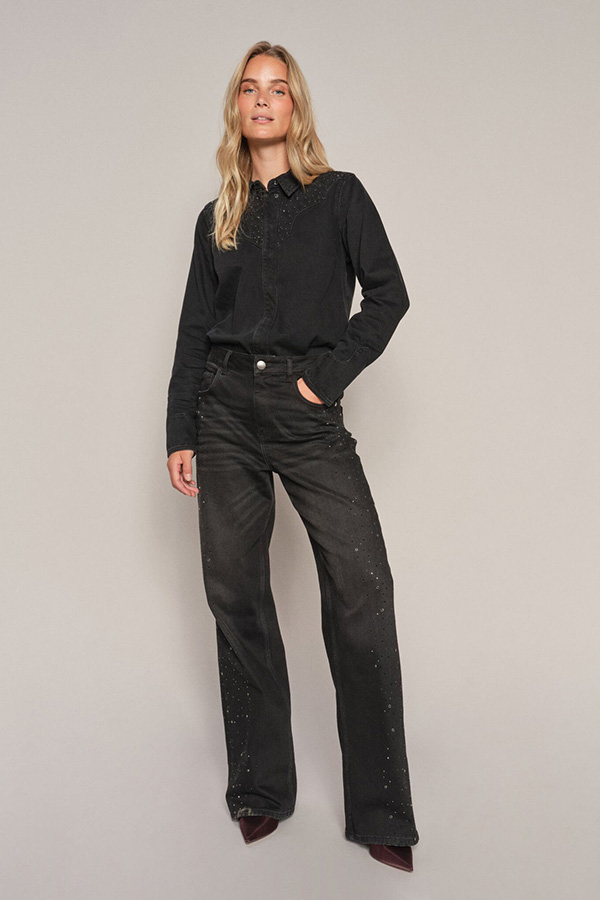 Mos Mosh - MMRelee Star Jeans Dark Grey Long