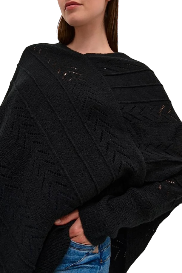 CRHOLIDAY KNIT PONCH - BLACK - 2