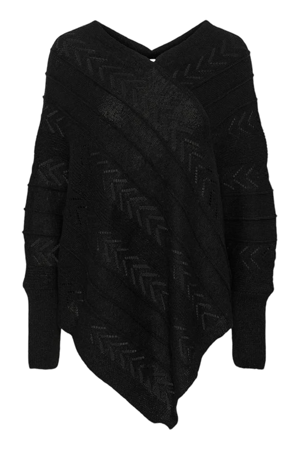 CRHOLIDAY KNIT PONCH - BLACK - 3
