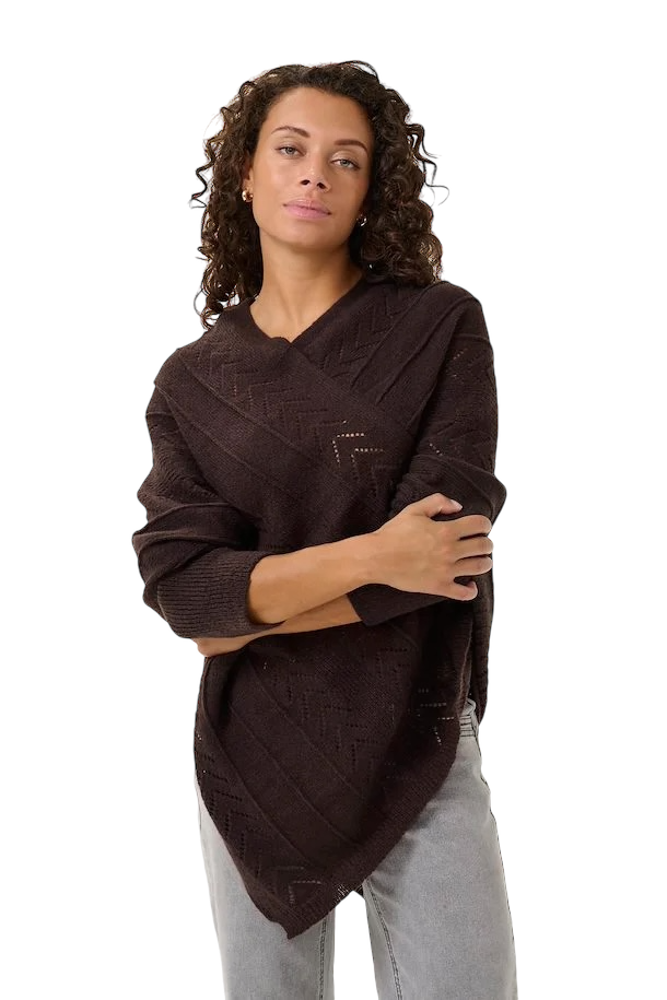 CRHOLIDAY PONCHO - CHOCOLATE PLUM