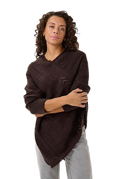 CRHOLIDAY PONCHO - CHOCOLATE PLUM