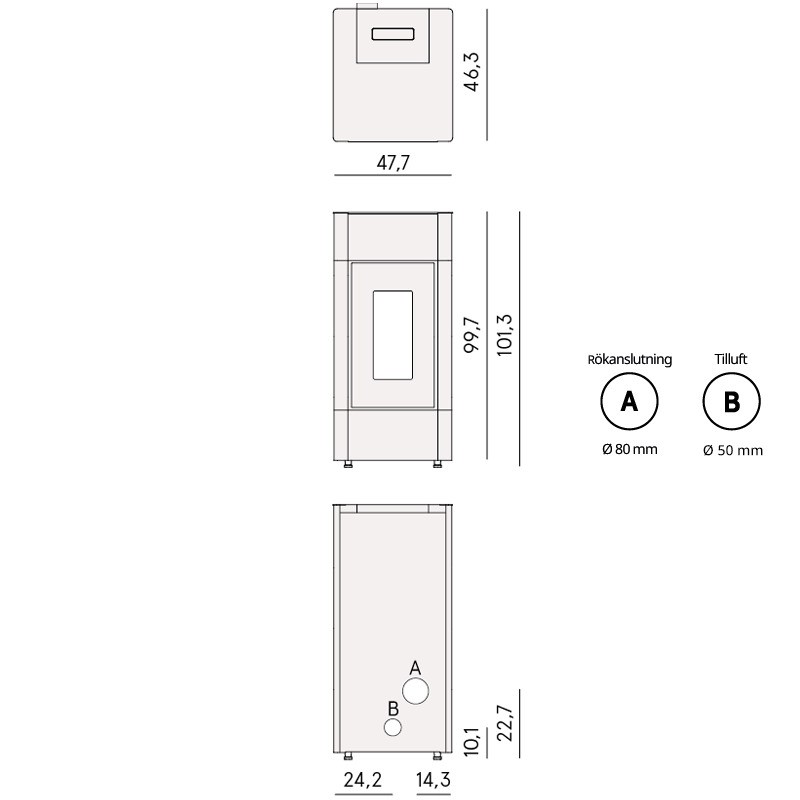 Pelletskamin CADEL Cristal 9 kW - 5
